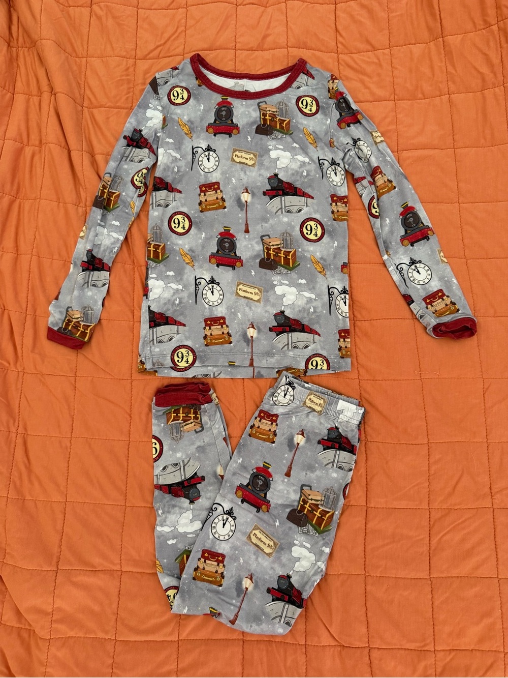 Lama Littles Harry Potter Inspired 9 3/4 Train Long Sleeve Pants PJ Set 4T VGUC